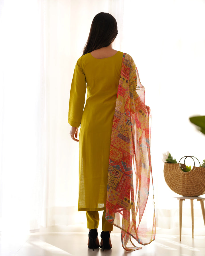 Summer Wear And Office Wear Pure Soft Heavy Viscose Straight Fit Kurta With Duppta Set