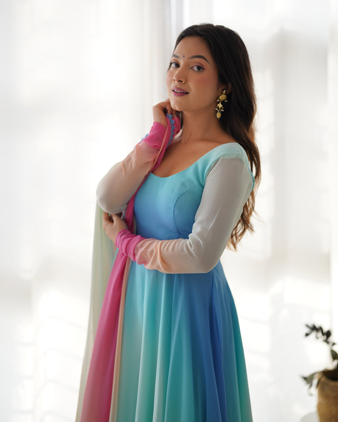 MOST TRENDY COLOURFULL ANARKALI SET