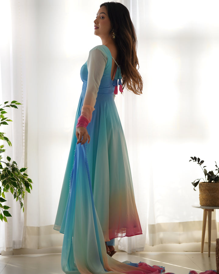 MOST TRENDY COLOURFULL ANARKALI SET