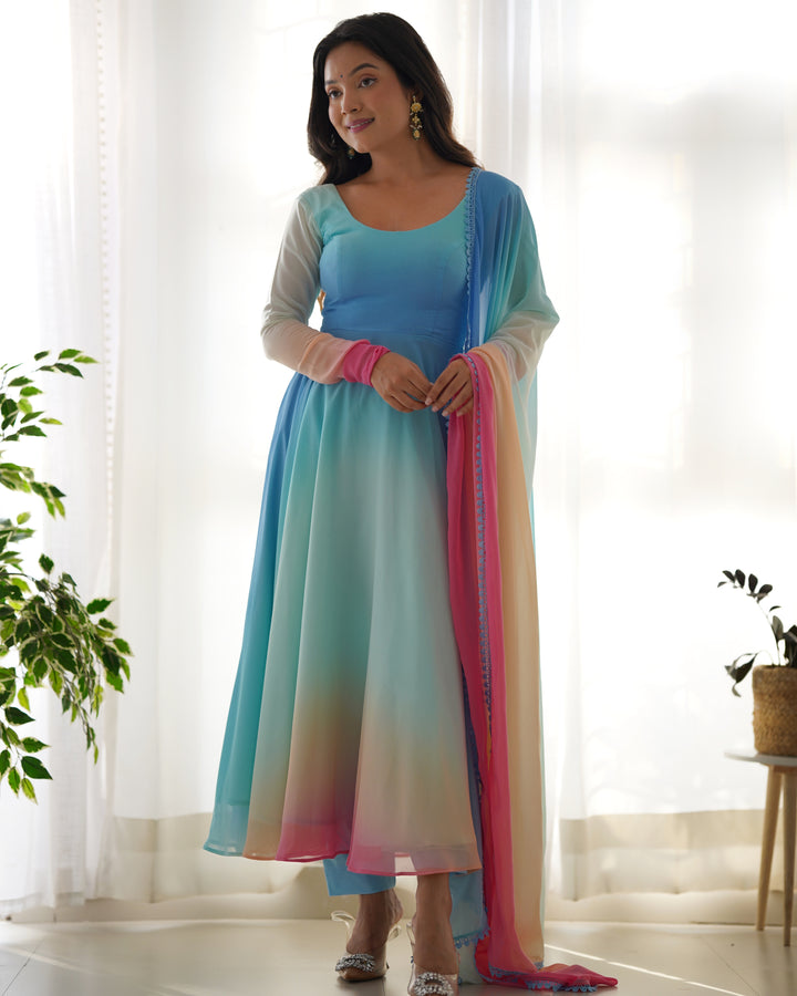 MOST TRENDY COLOURFULL ANARKALI SET