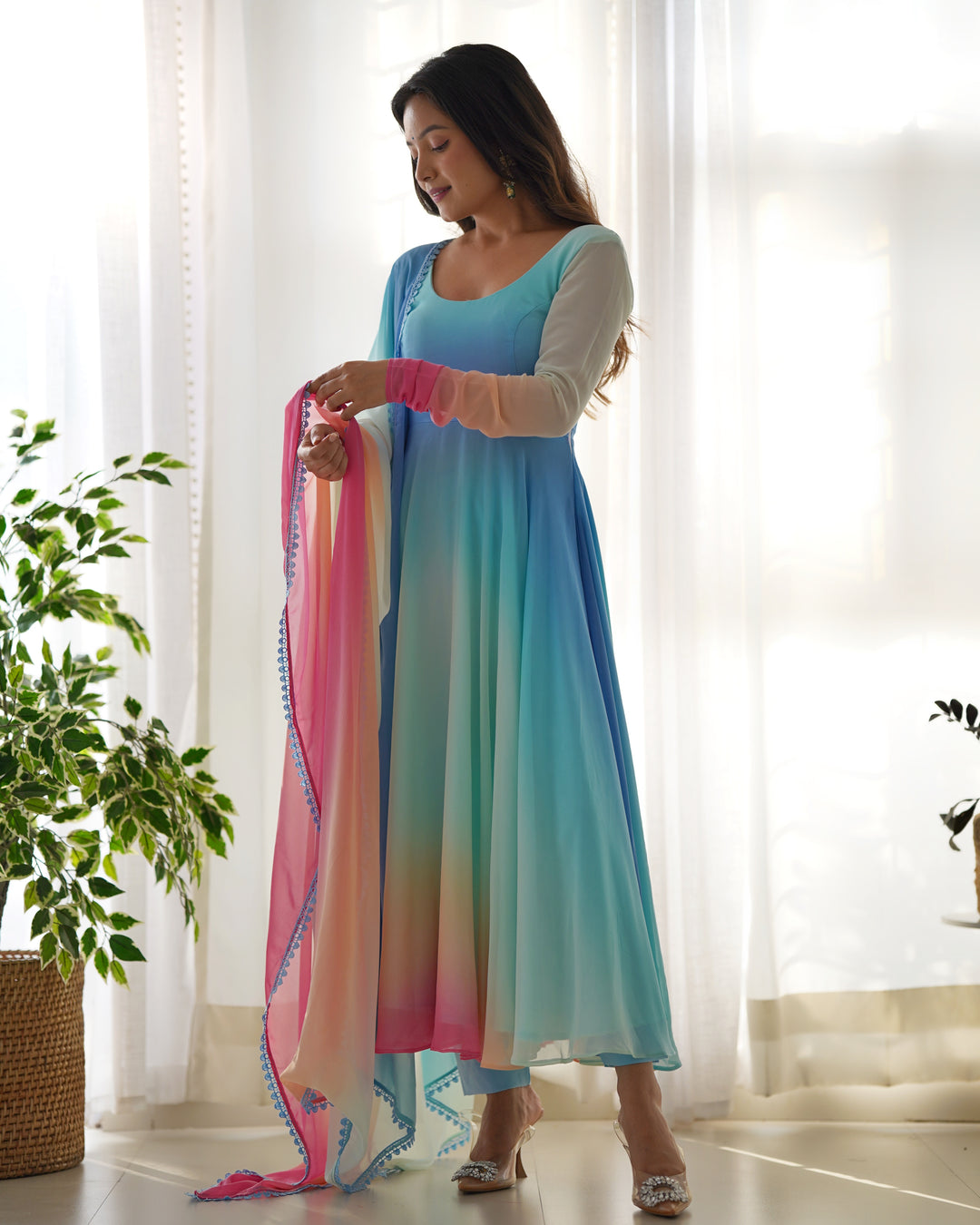 MOST TRENDY COLOURFULL ANARKALI SET